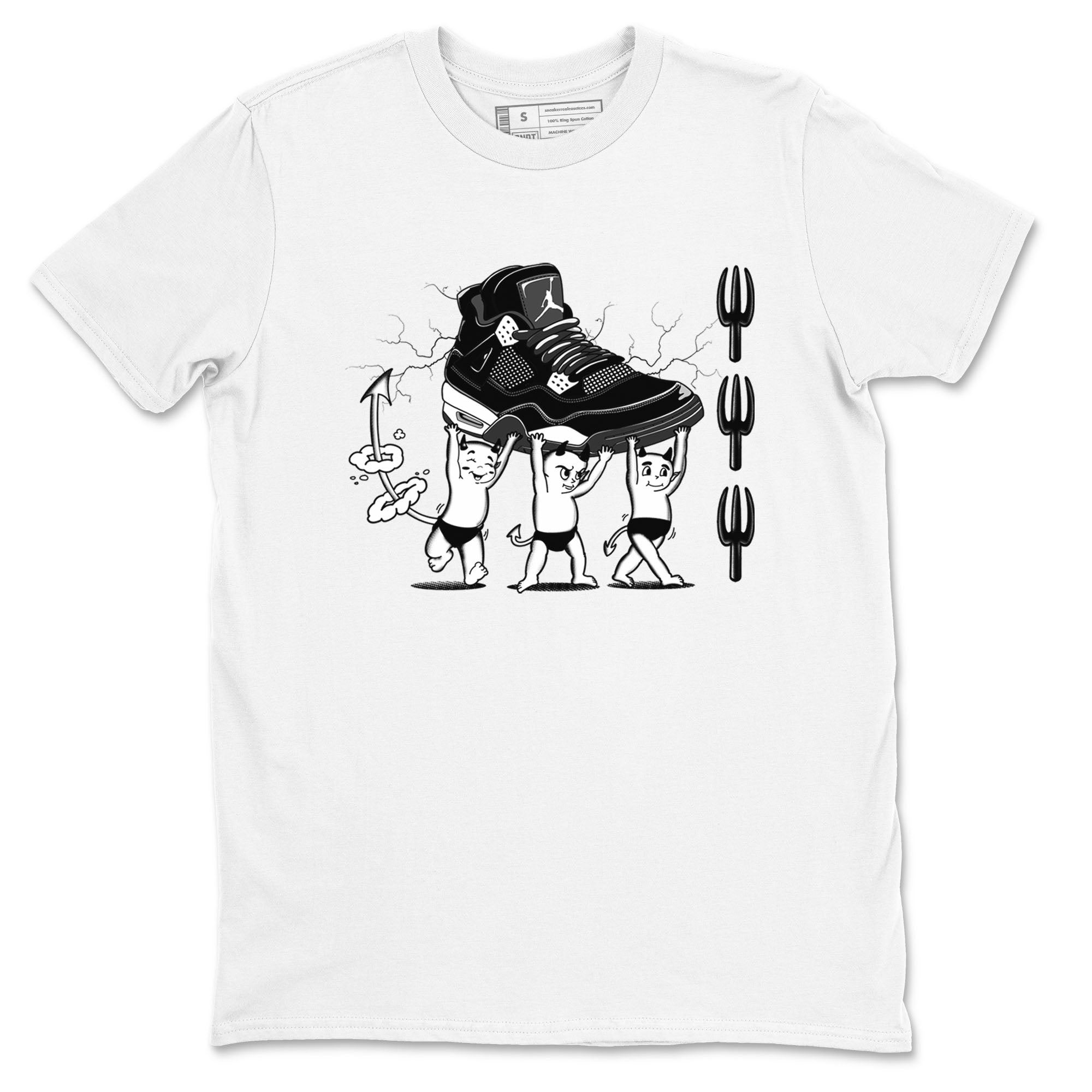 Devil Babies snkmatch Tees - Air Jordan 4 White Thunder