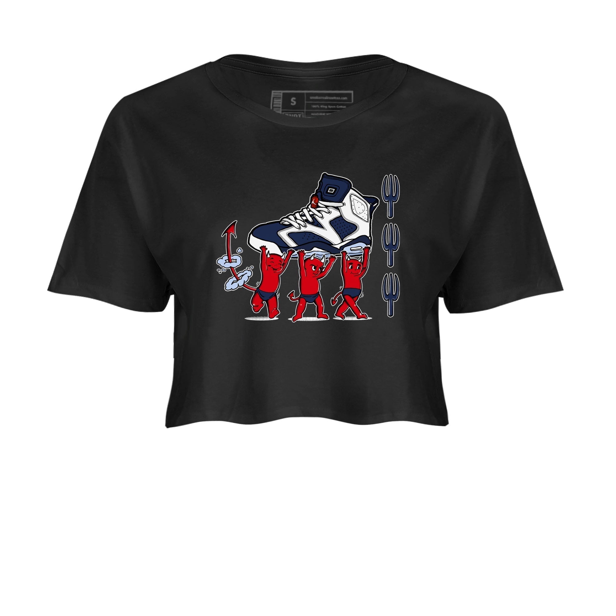 Devil Babies snkmatch Women's Top - Air Jordan 6 White And Midnight Navy