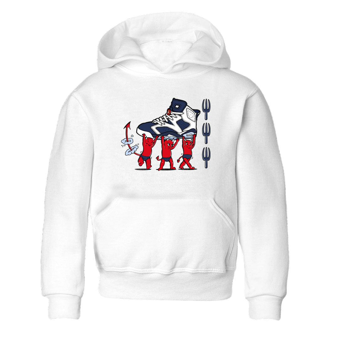 Devil Babies snkmatch Tees Kids - Air Jordan 6 White And Midnight Navy