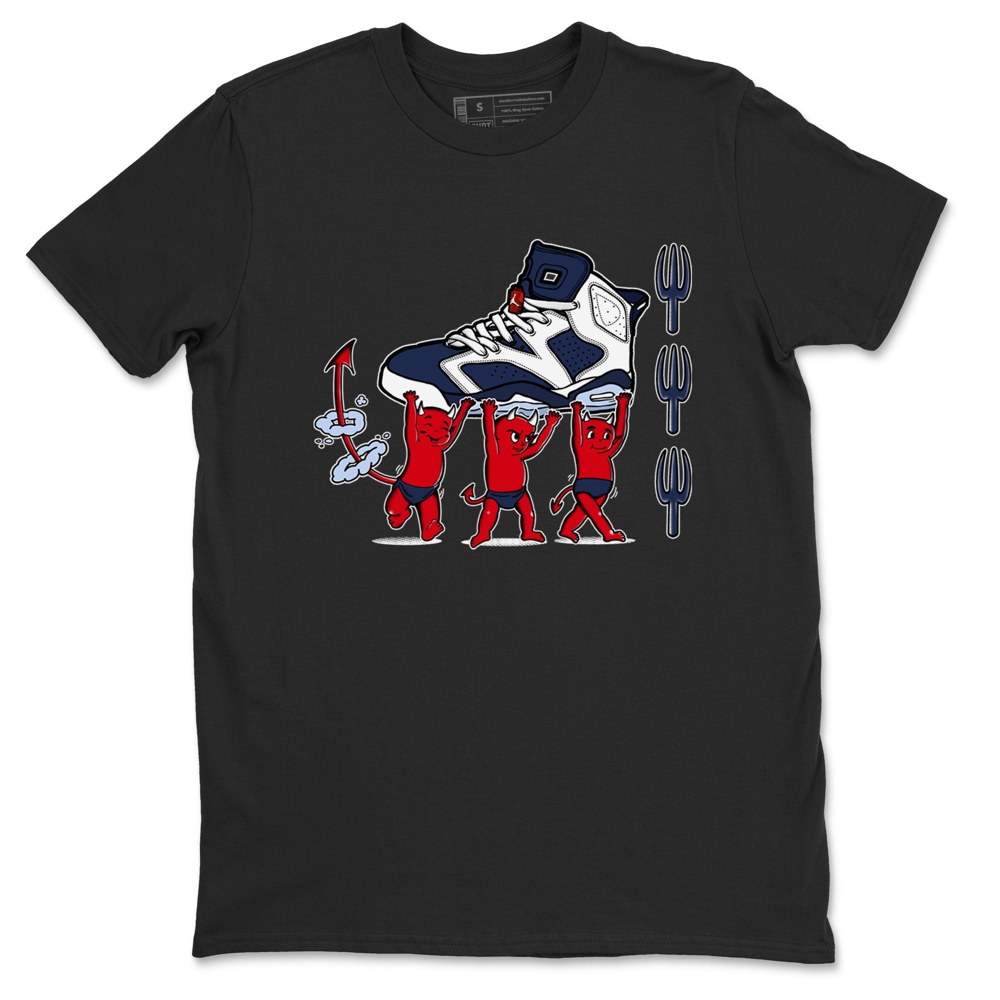 Devil Babies snkmatch Tees - Air Jordan 6 White And Midnight Navy