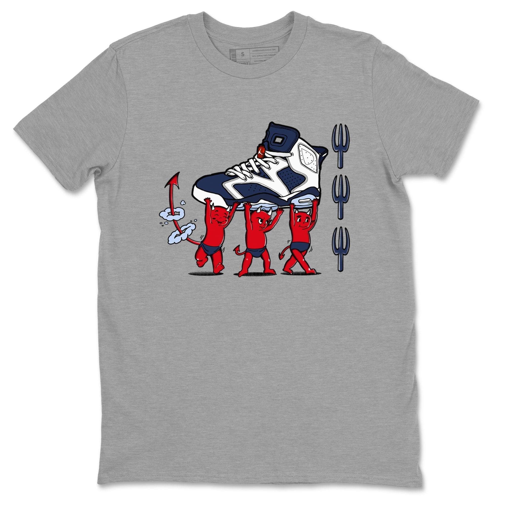 Devil Babies snkmatch Tees - Air Jordan 6 White And Midnight Navy