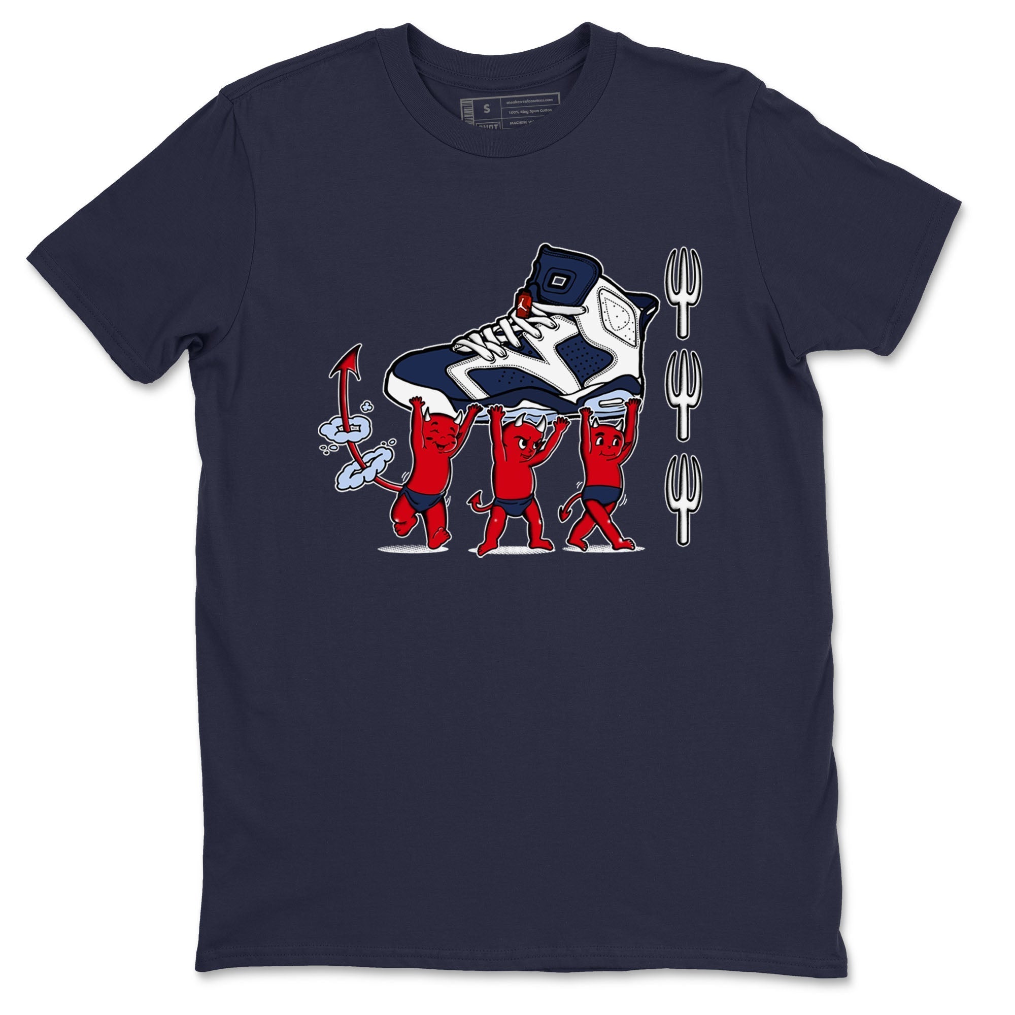 Devil Babies snkmatch Tees - Air Jordan 6 White And Midnight Navy