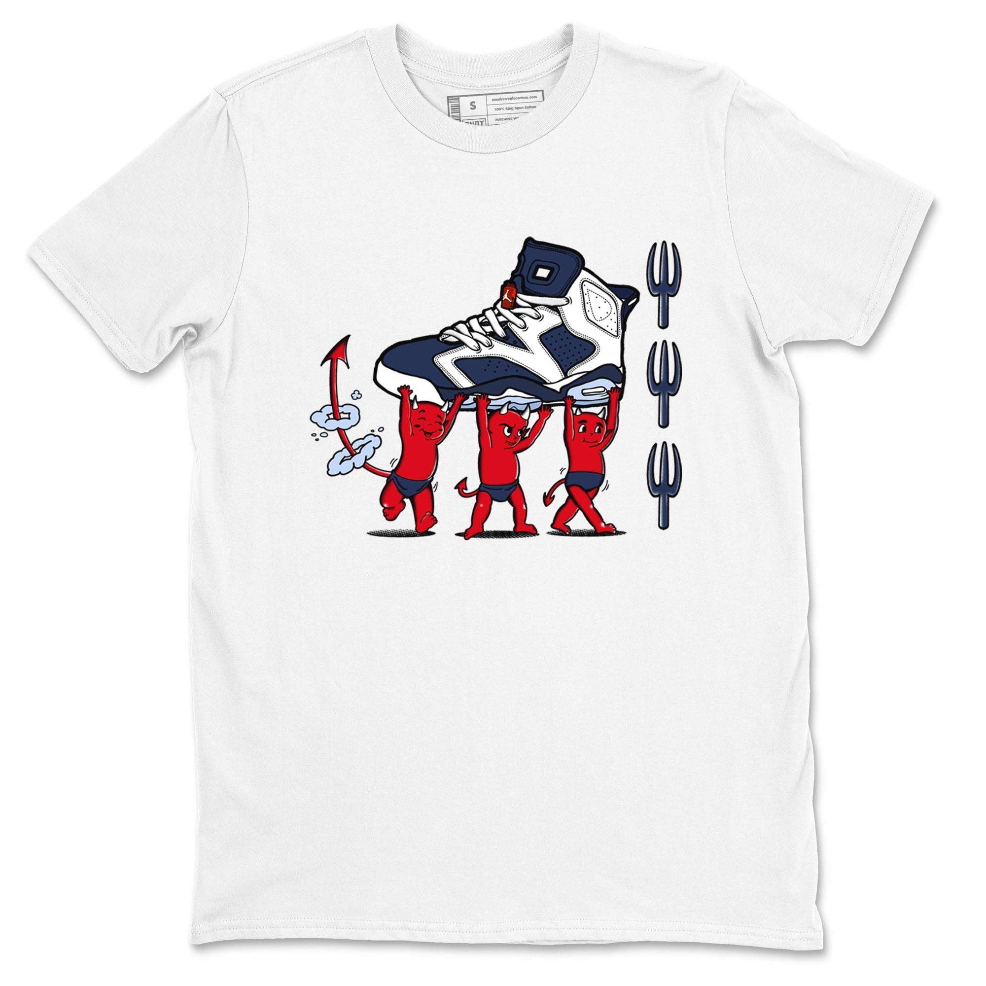 Devil Babies snkmatch Tees - Air Jordan 6 White And Midnight Navy