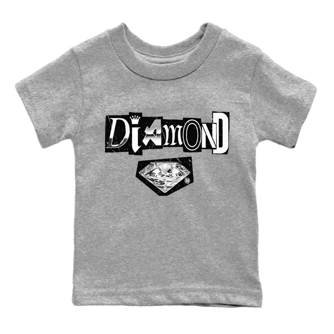 Diamond Letter Kids Tops - Air Jordan 14 Metallic Silver