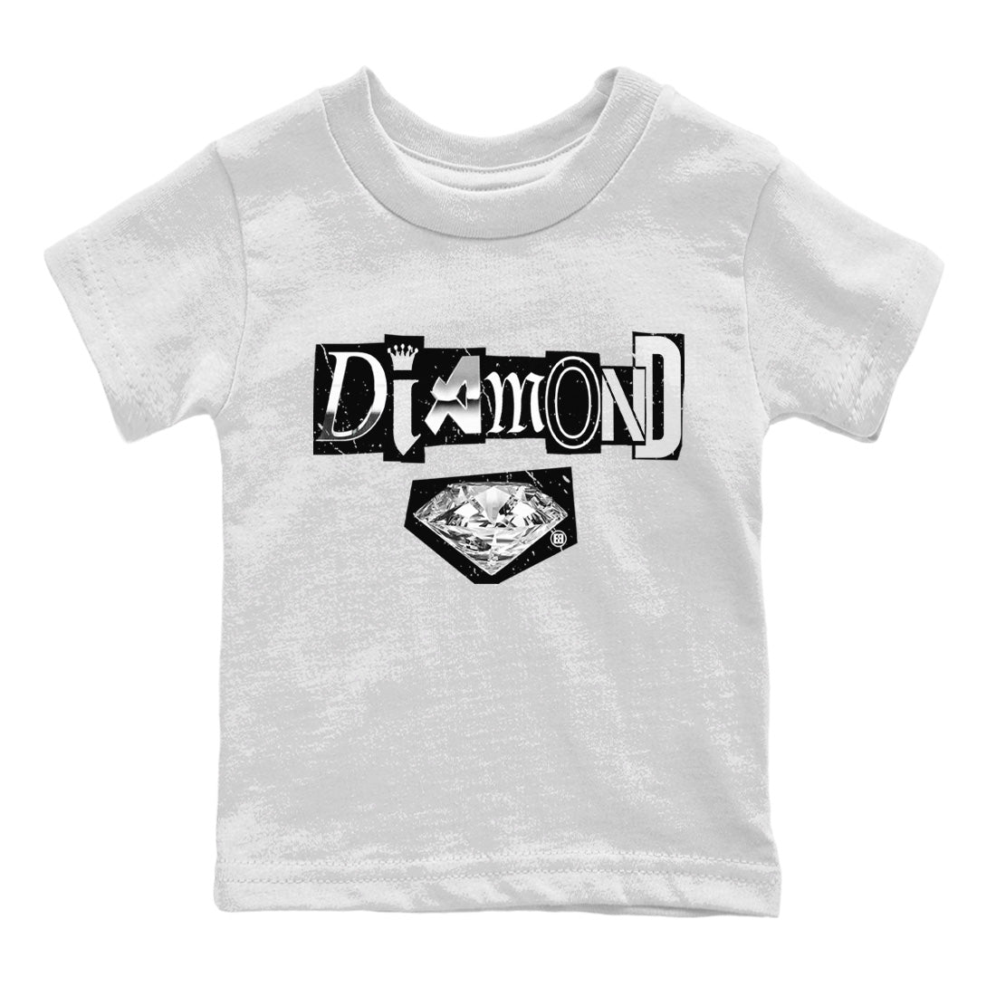 Diamond Letter Kids Tops - Air Jordan 14 Metallic Silver