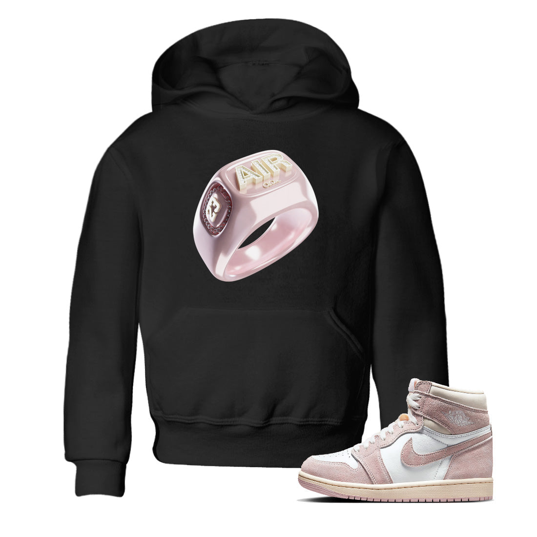 Diamond Ring Kids Tops - Air Jordan 1 Washed Pink