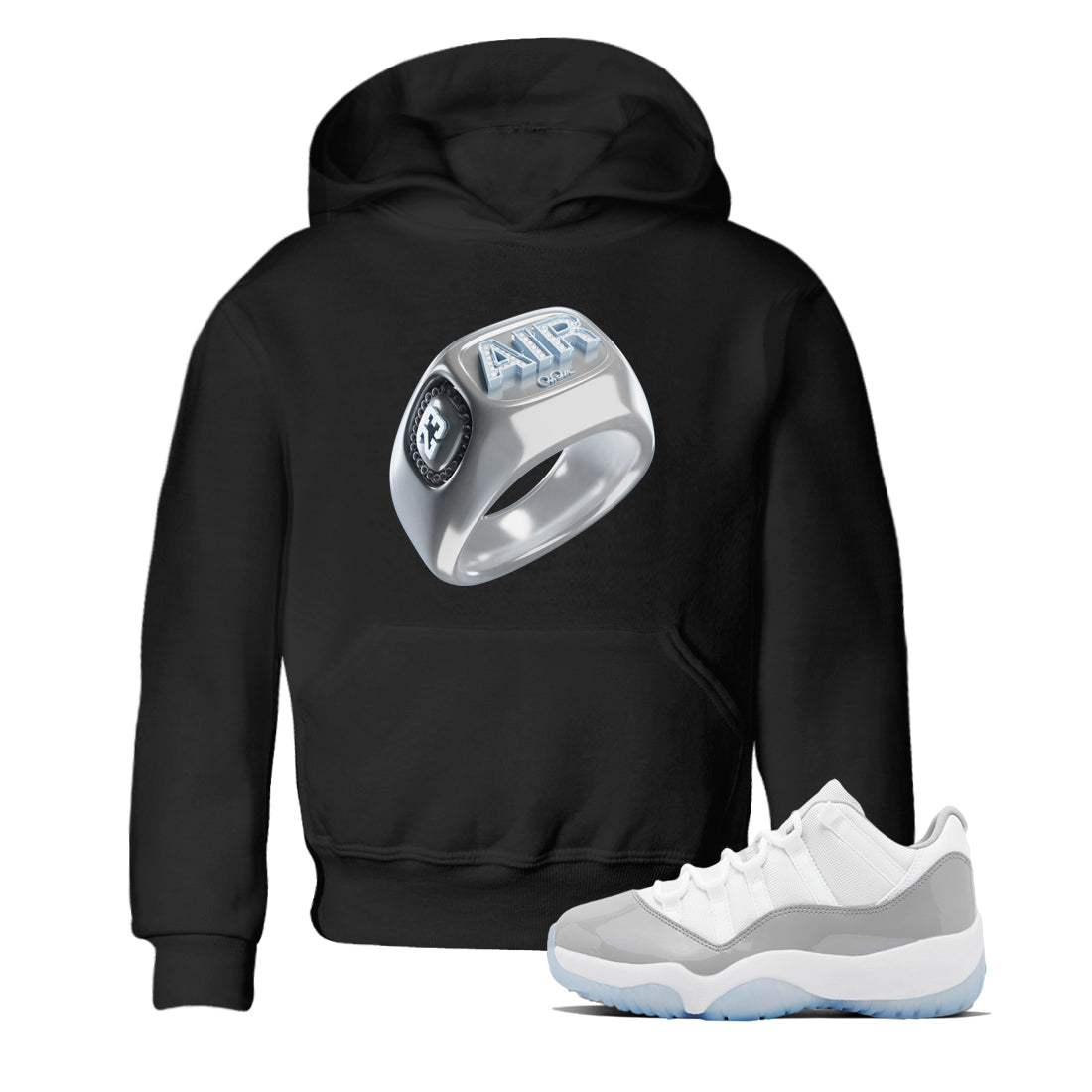 Diamond Ring Kids Tops - Air Jordan 11 White Cement