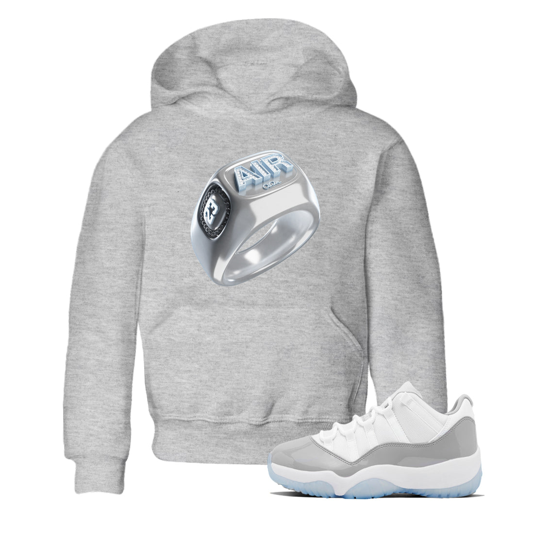 Diamond Ring Kids Tops - Air Jordan 11 White Cement
