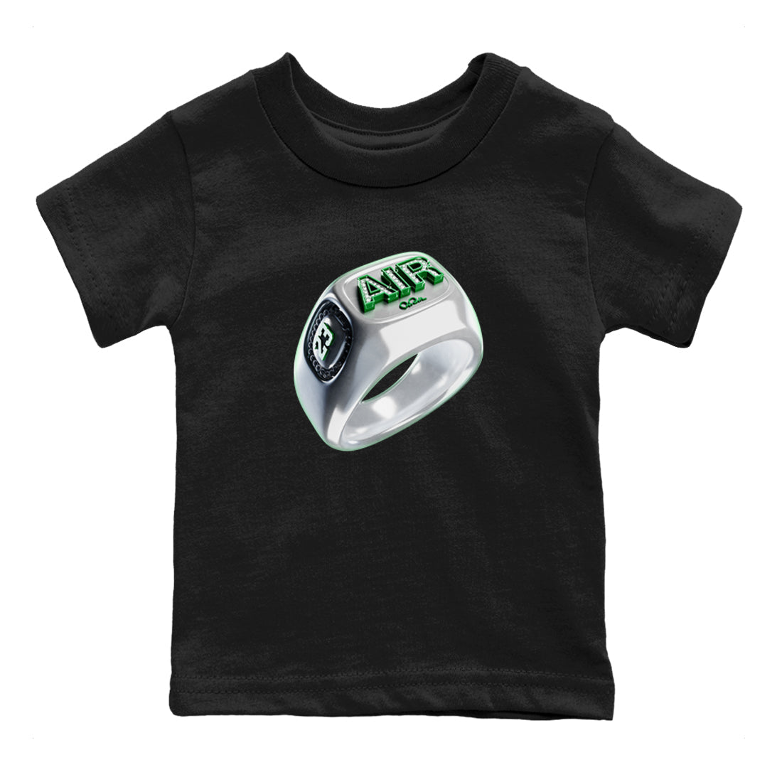 Diamond Ring Kids Tops - Air Jordan 4 Pine Green