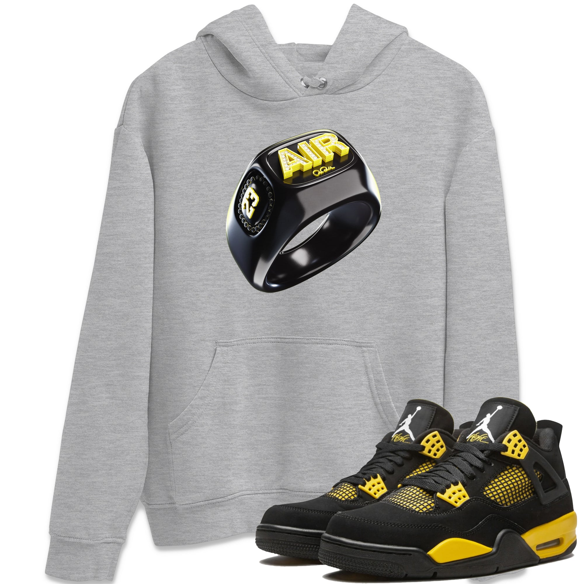 Diamond Ring Unisex Tops - Air Jordan 4 Thunder