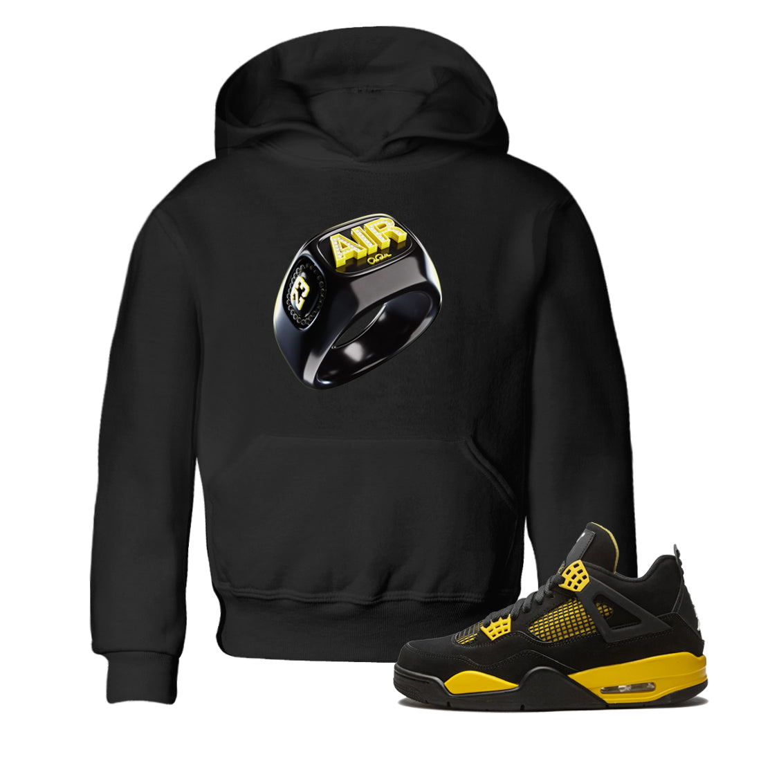 Diamond Ring Kids Tops - Air Jordan 4 Thunder