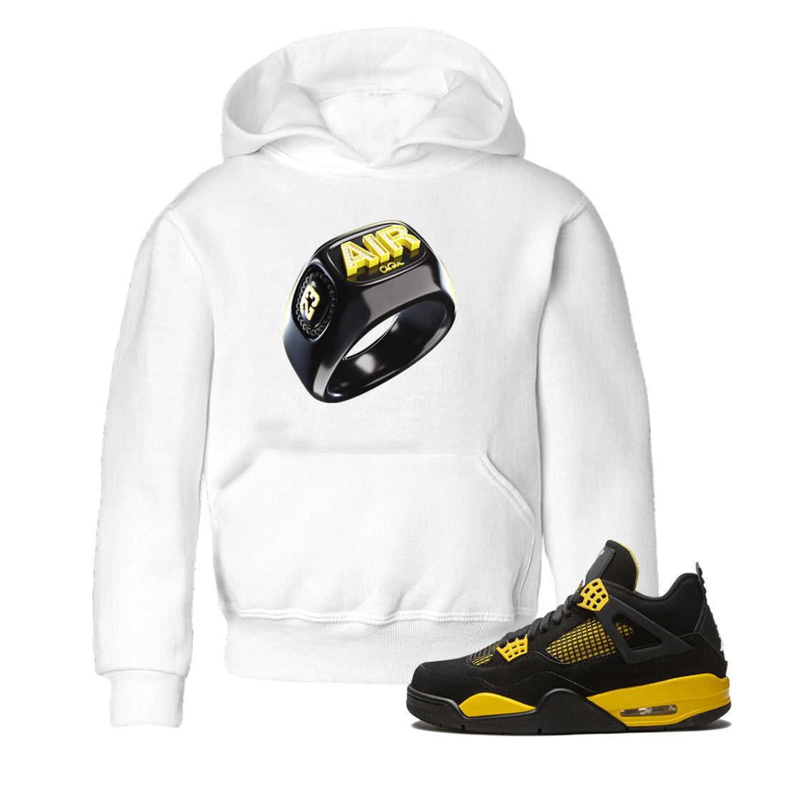 Diamond Ring Kids Tops - Air Jordan 4 Thunder