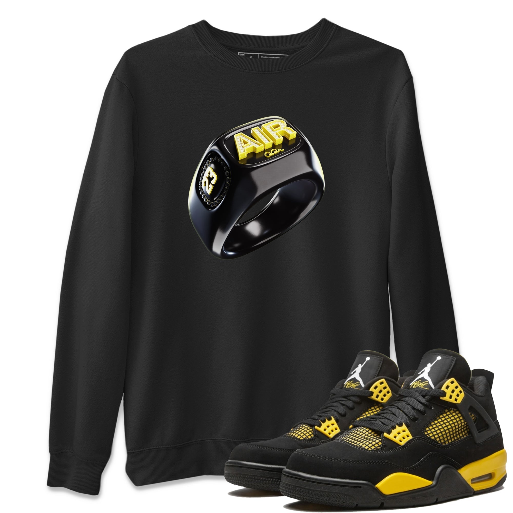 Diamond Ring Unisex Tops - Air Jordan 4 Thunder