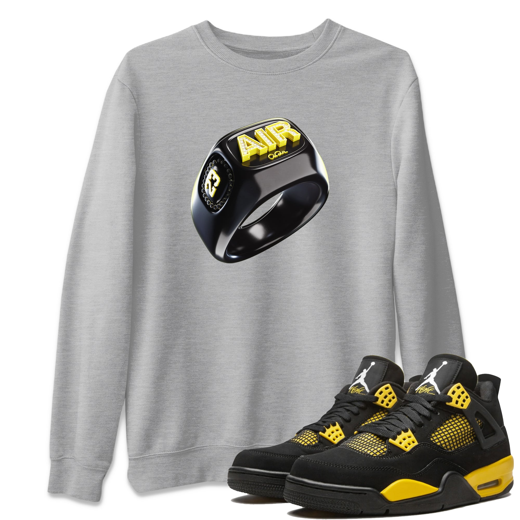 Diamond Ring Unisex Tops - Air Jordan 4 Thunder