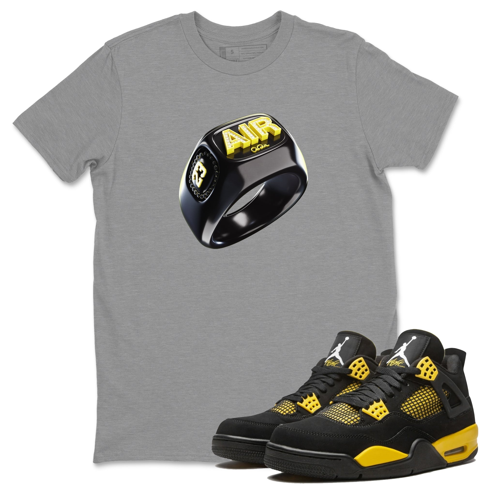 Diamond Ring Unisex Tops - Air Jordan 4 Thunder