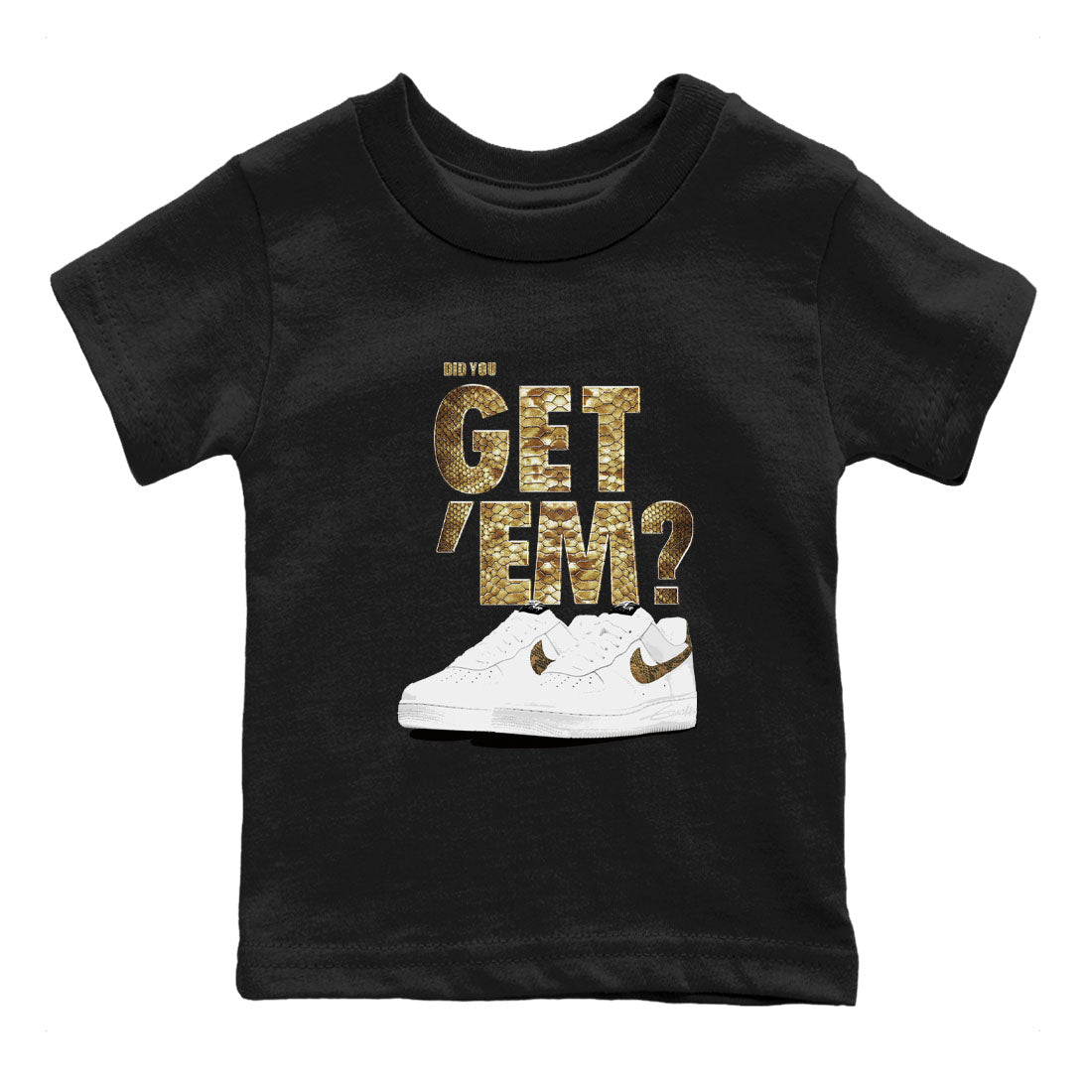 Did You Get 'Em snkmatch Tees Kids - Air Force 1 Ivory Snake