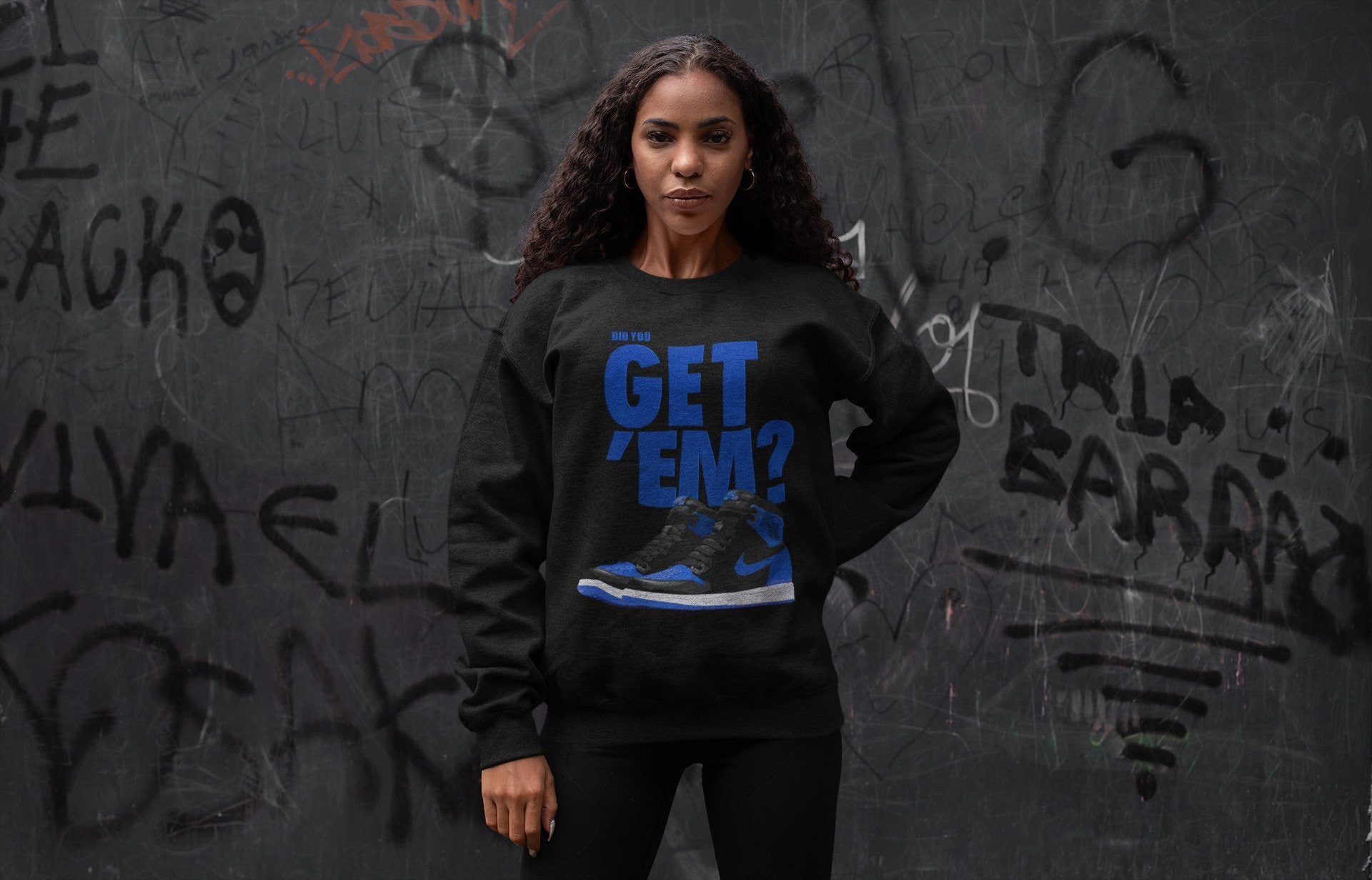 Did You Get 'Em Unisex Tops - Air Jordan 1 Royal Black