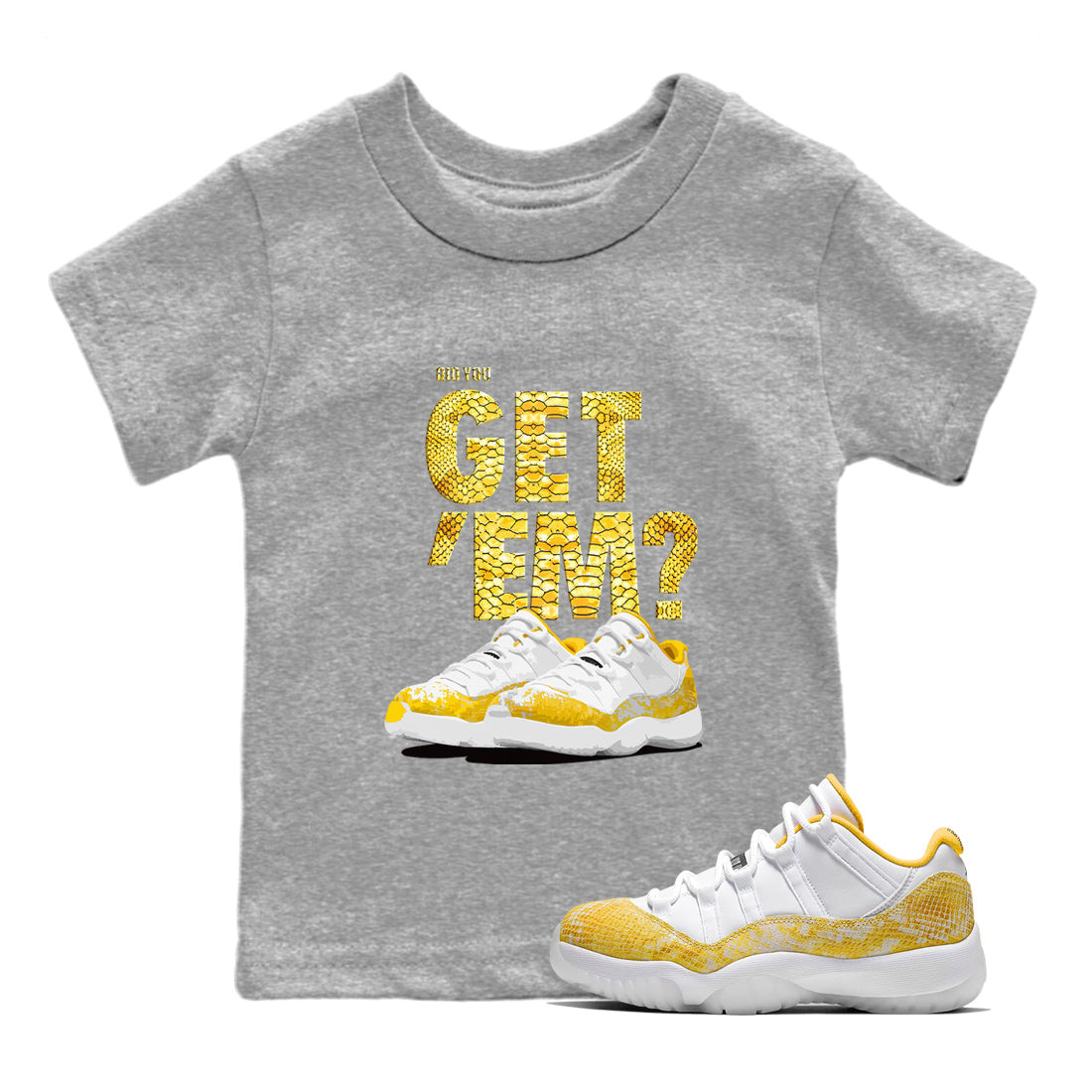 Did You Get 'Em Kids Tops - Air Jordan 11 Yellow Python