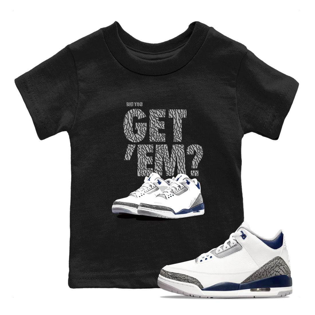 Did You Get 'Em snkmatch Tees Kids - Air Jordan 3 Midnight Navy 2023