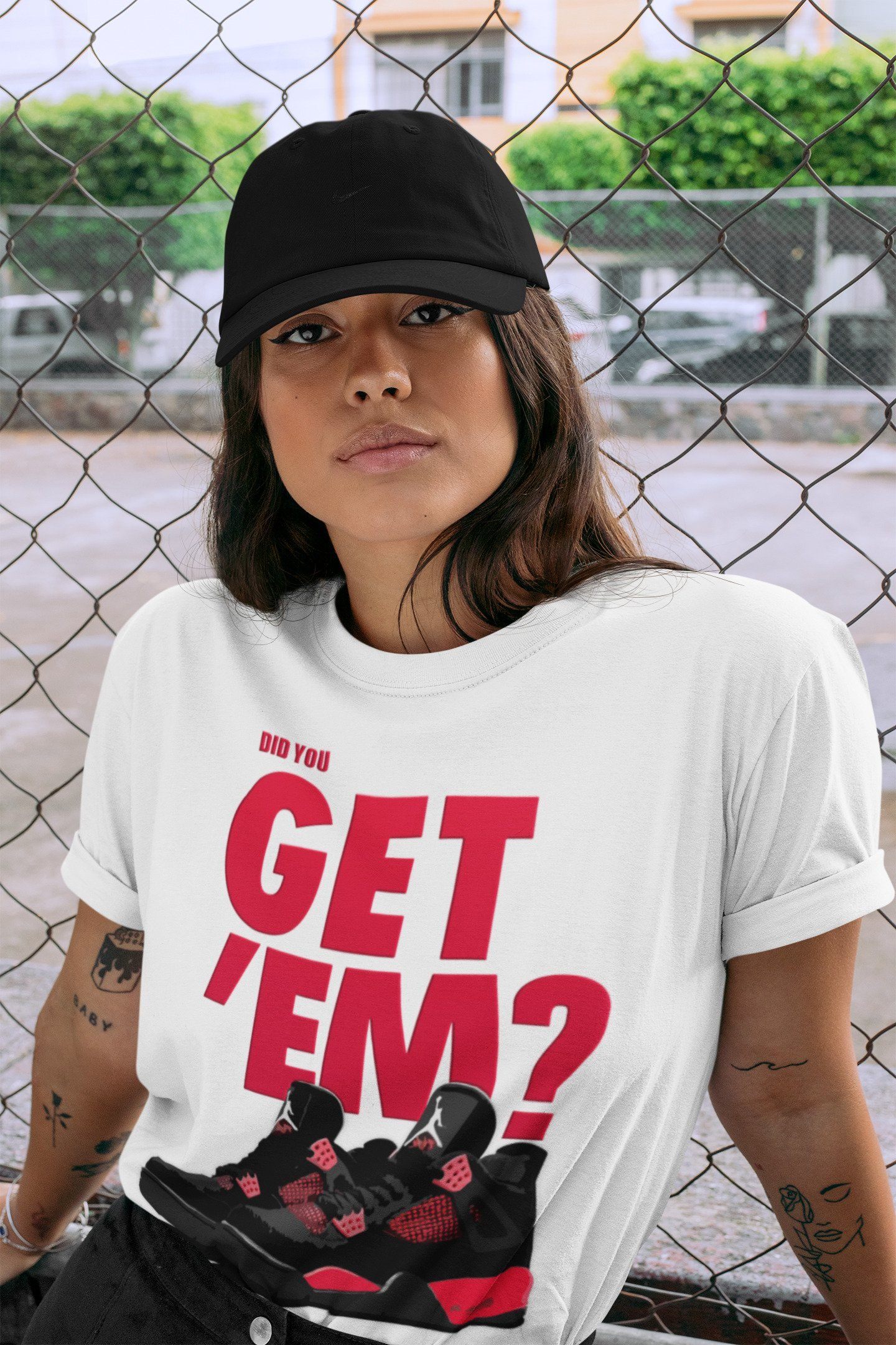 Did You Get 'Em Unisex Tops - Air Jordan 4 Red Thunder
