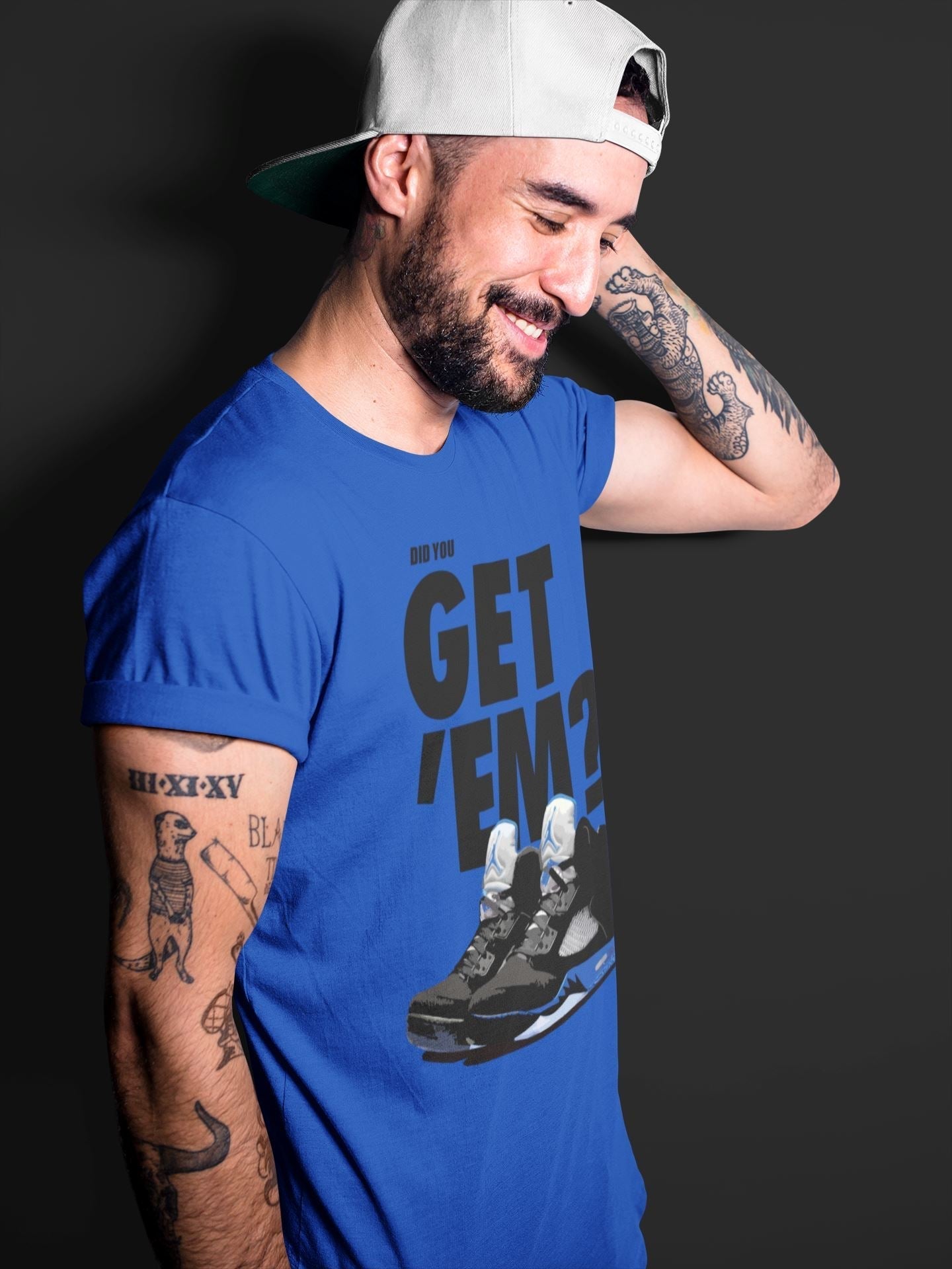 Did You Get 'Em Unisex Tops - Air Jordan 5 Racer Blue