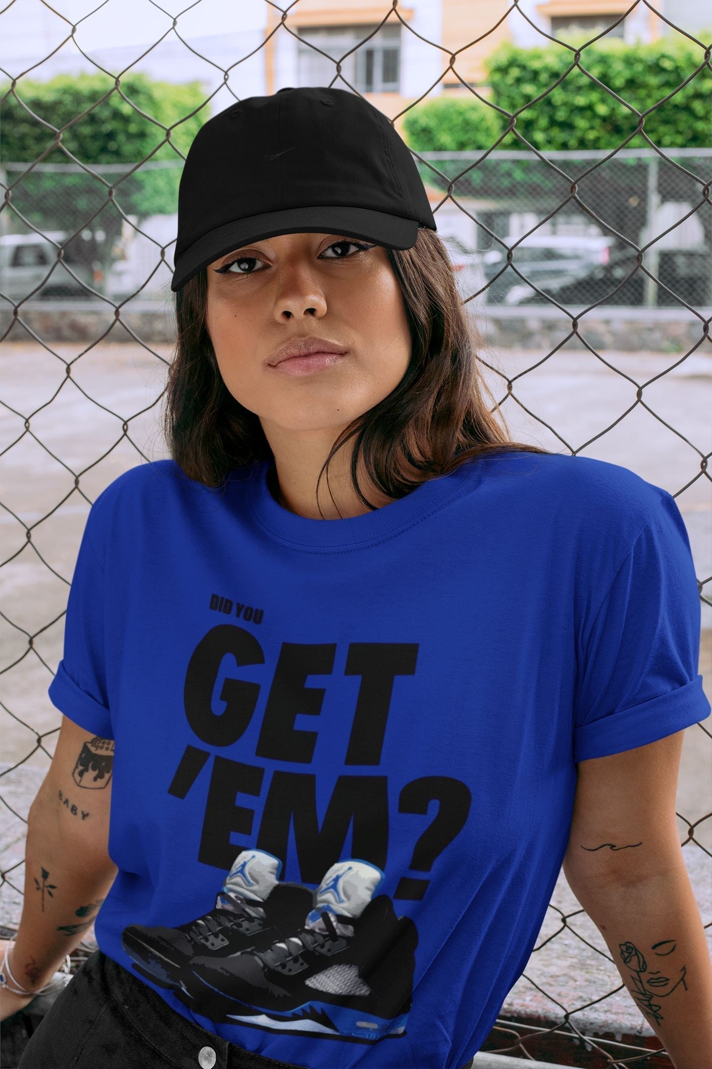 Did You Get 'Em Unisex Tops - Air Jordan 5 Racer Blue