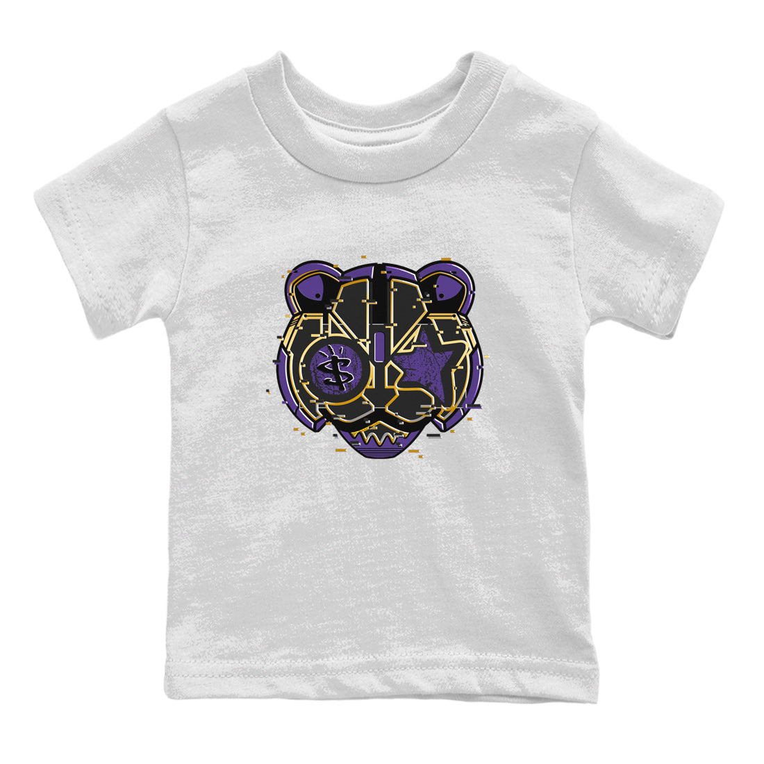 Digital Cat Face Kids Tops - Air Jordan 12 Field Purple