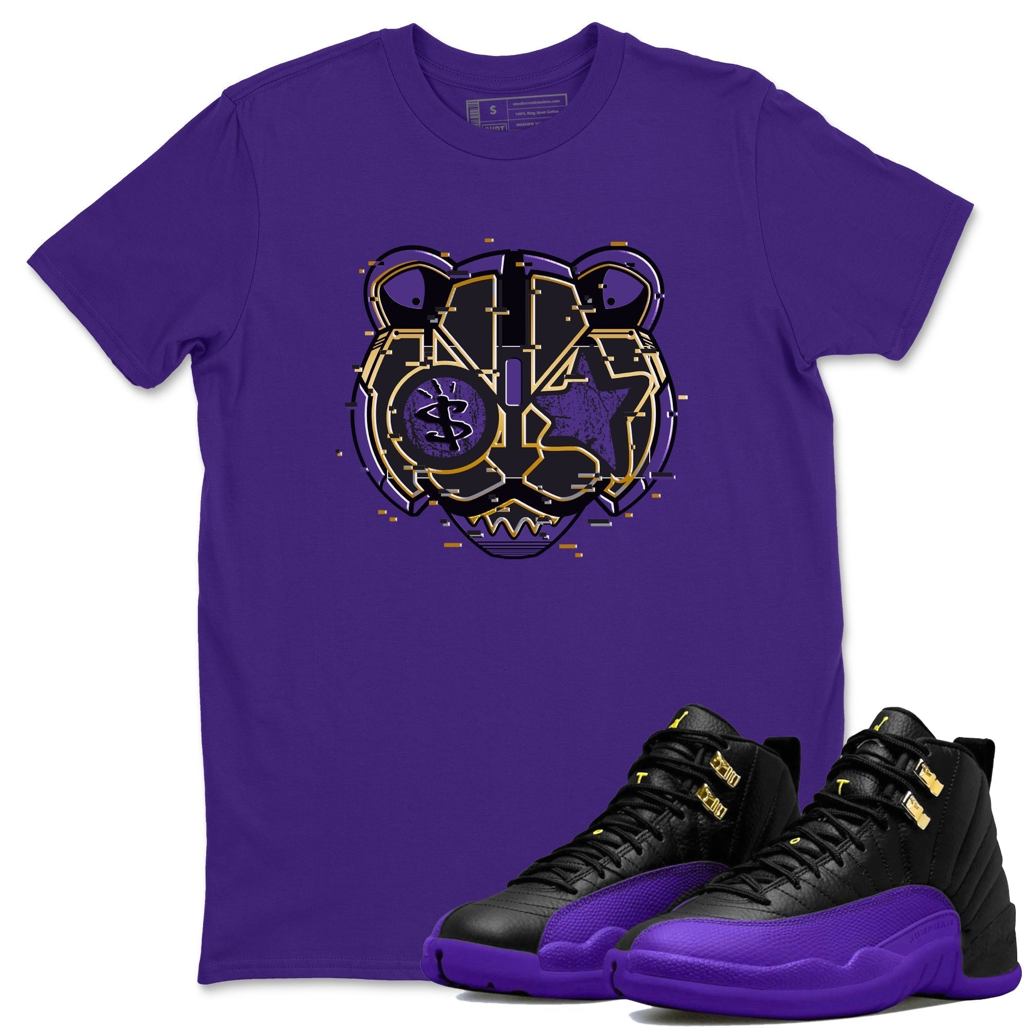 Digital Cat Face Unisex Tops - Air Jordan 12 Field Purple