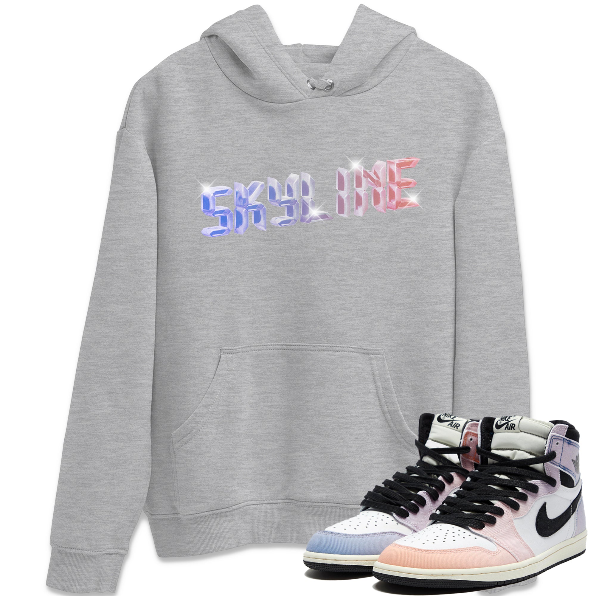 Digital Crystal Unisex Tops - Air Jordan 1 Skyline