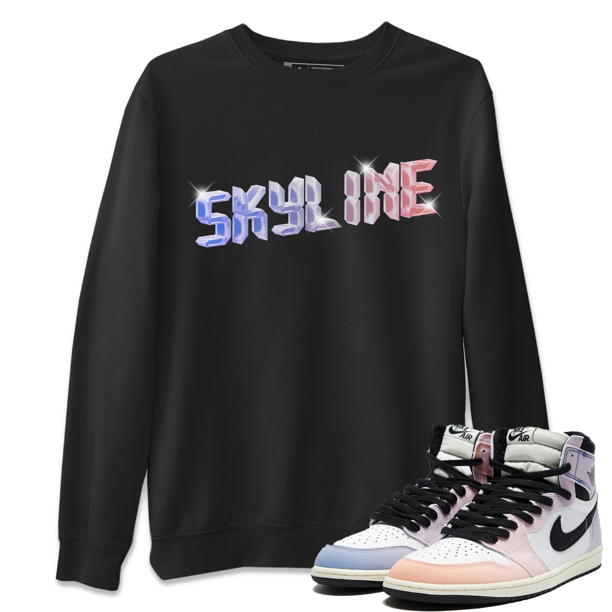 Digital Crystal Unisex Tops - Air Jordan 1 Skyline