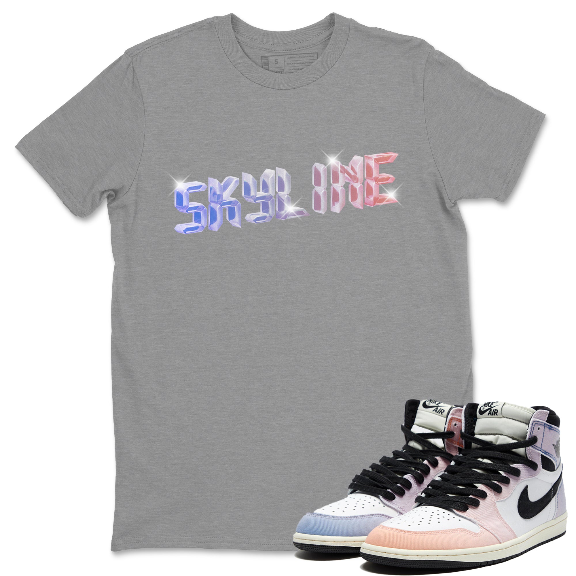 Digital Crystal Unisex Tops - Air Jordan 1 Skyline