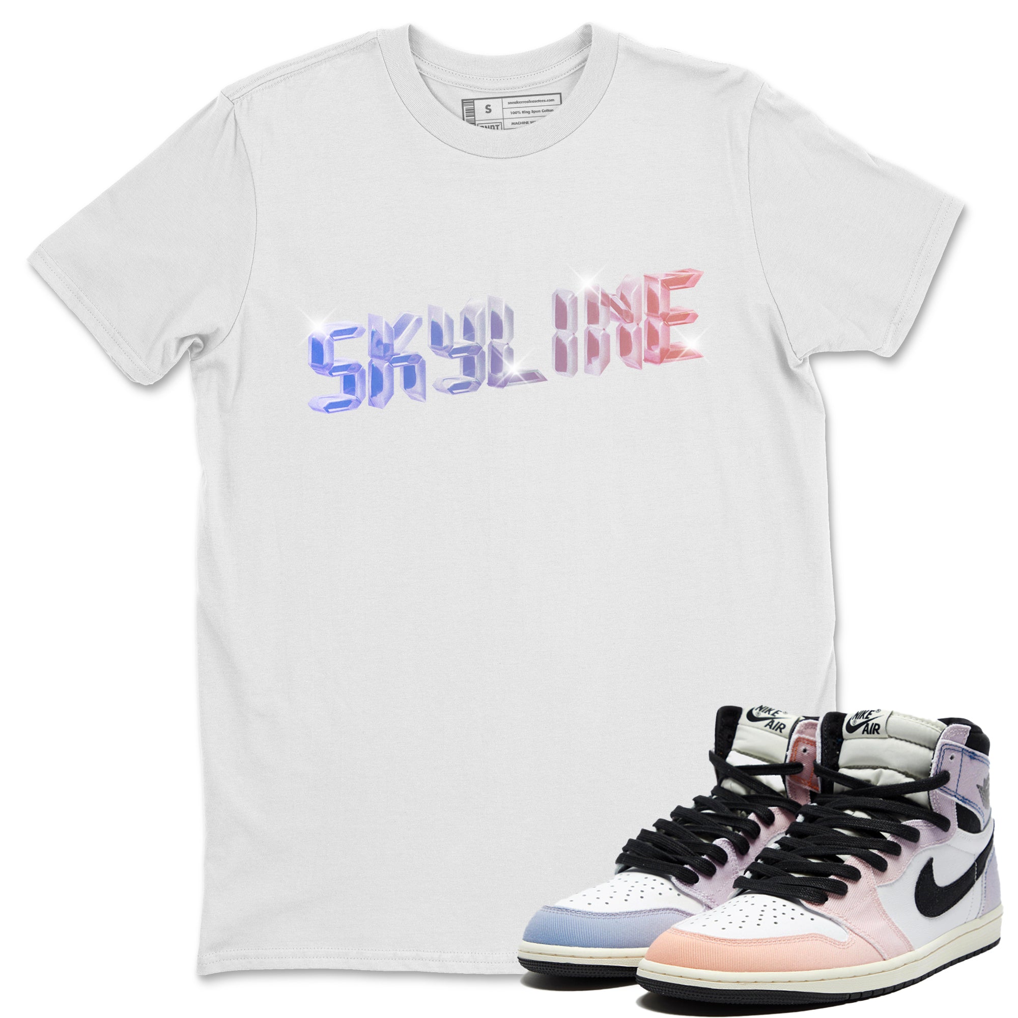 Digital Crystal Unisex Tops - Air Jordan 1 Skyline
