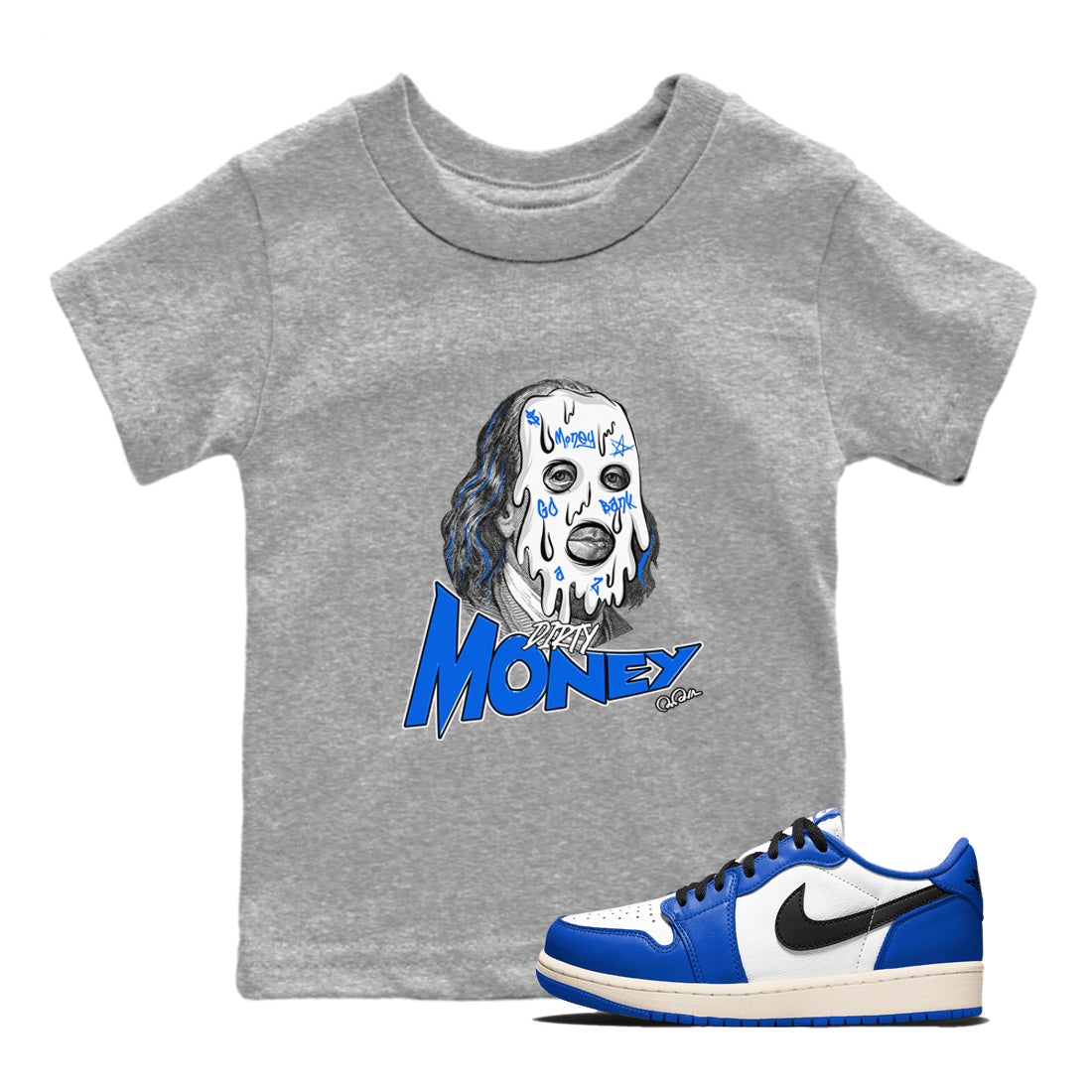 Dirty Money snkmatch Tees Kids - Air Jordan 1 Game Royal