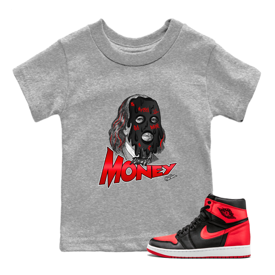 Dirty Money Kids Tops - Air Jordan 1 Satin Bred