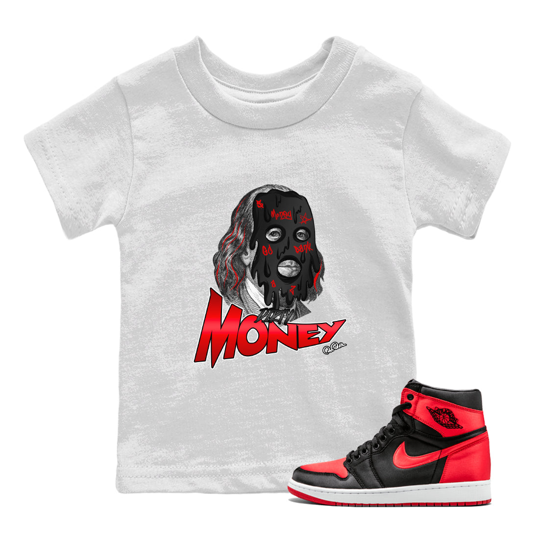 Dirty Money Kids Tops - Air Jordan 1 Satin Bred