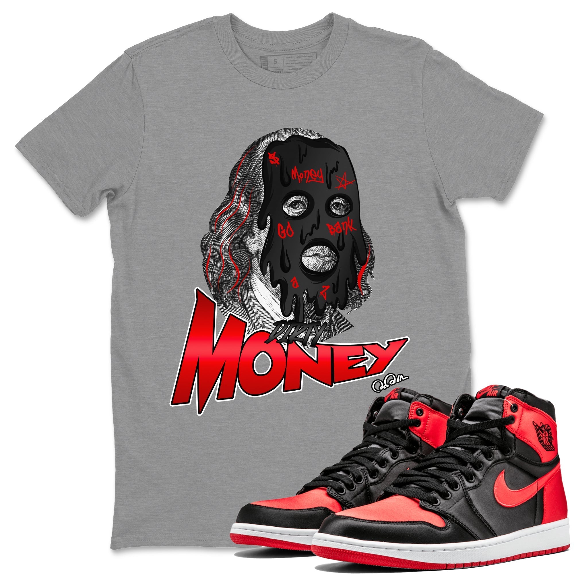 Dirty Money Unisex Tops - Air Jordan 1 Satin Bred