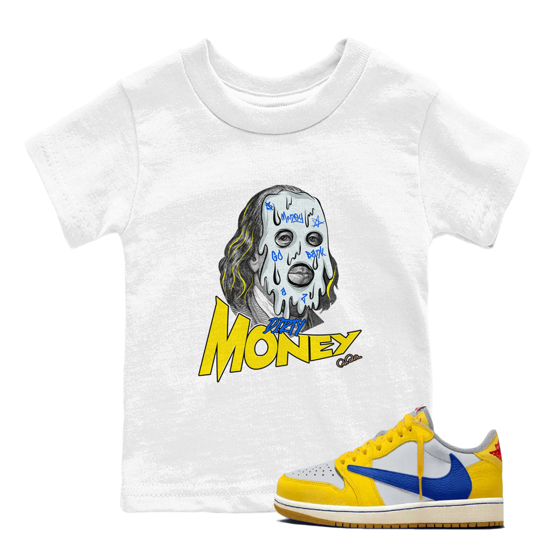 Dirty Money snkmatch Tees Kids - Air Jordan 1 Travis Scott Canary
