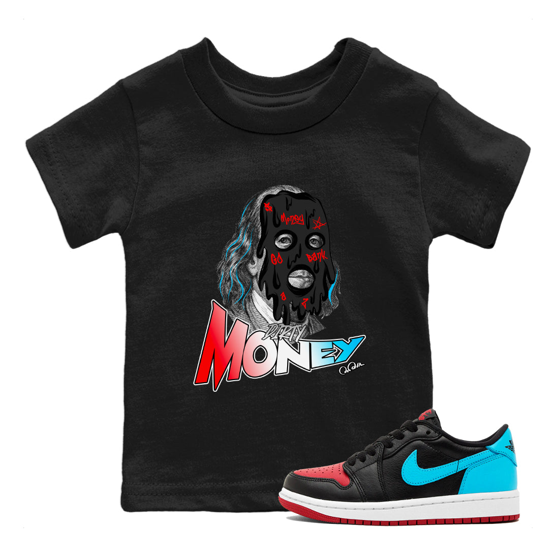 Dirty Money Kids Tops - Air Jordan 1 UNC to Chicago