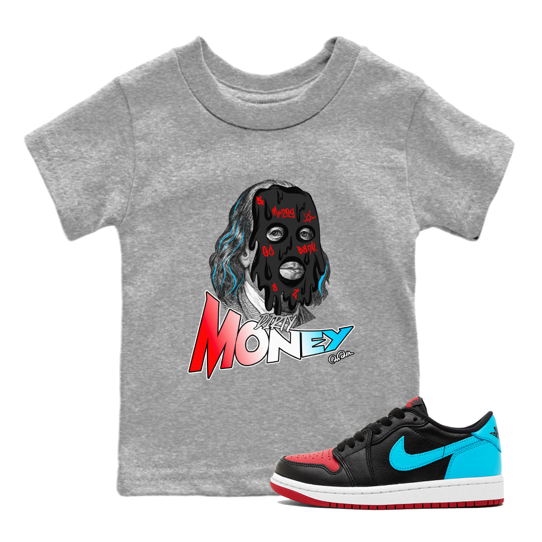 Dirty Money Kids Tops - Air Jordan 1 UNC to Chicago