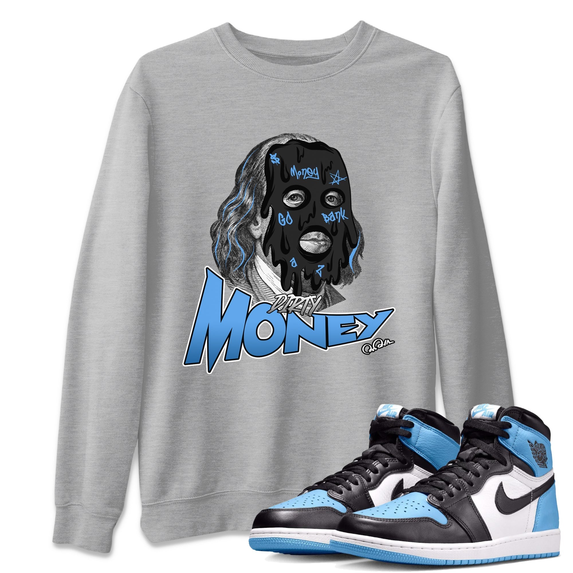 Dirty Money Unisex Tops - Air Jordan 1 UNC Toe