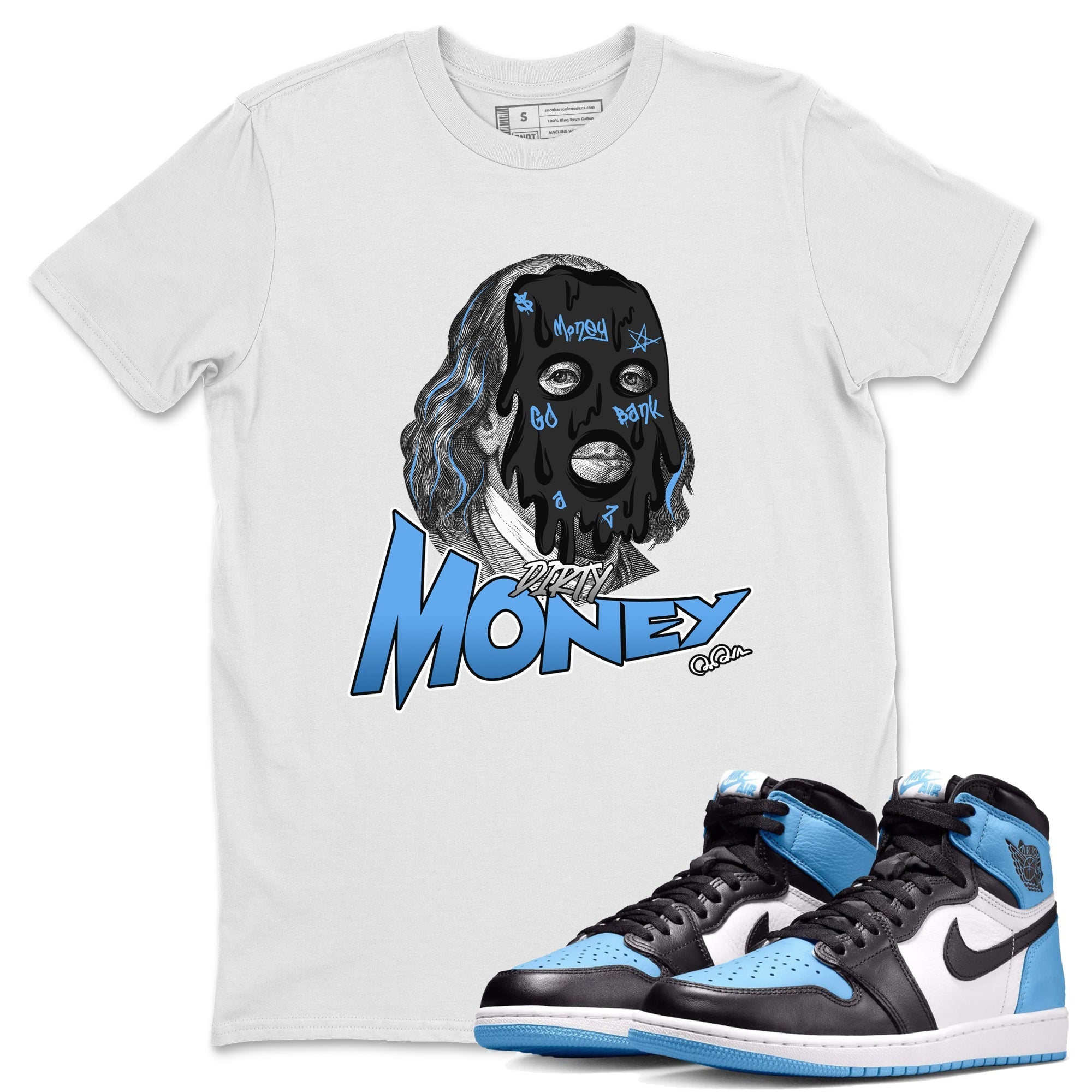 Dirty Money Unisex Tops - Air Jordan 1 UNC Toe