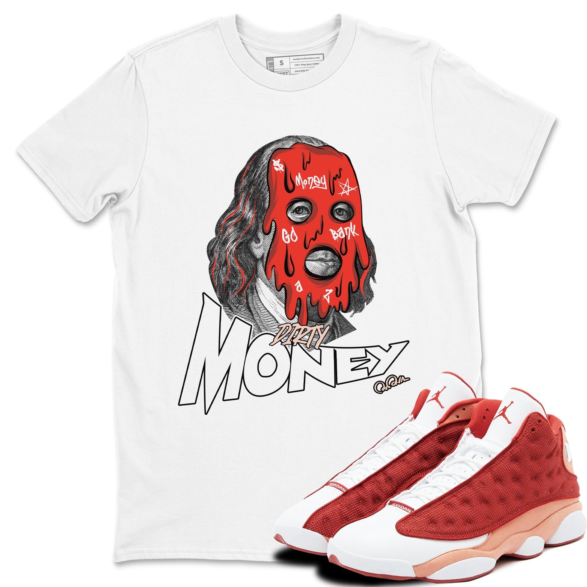 Dirty Money snkmatch Tees - Air Jordan 13 Dune Red