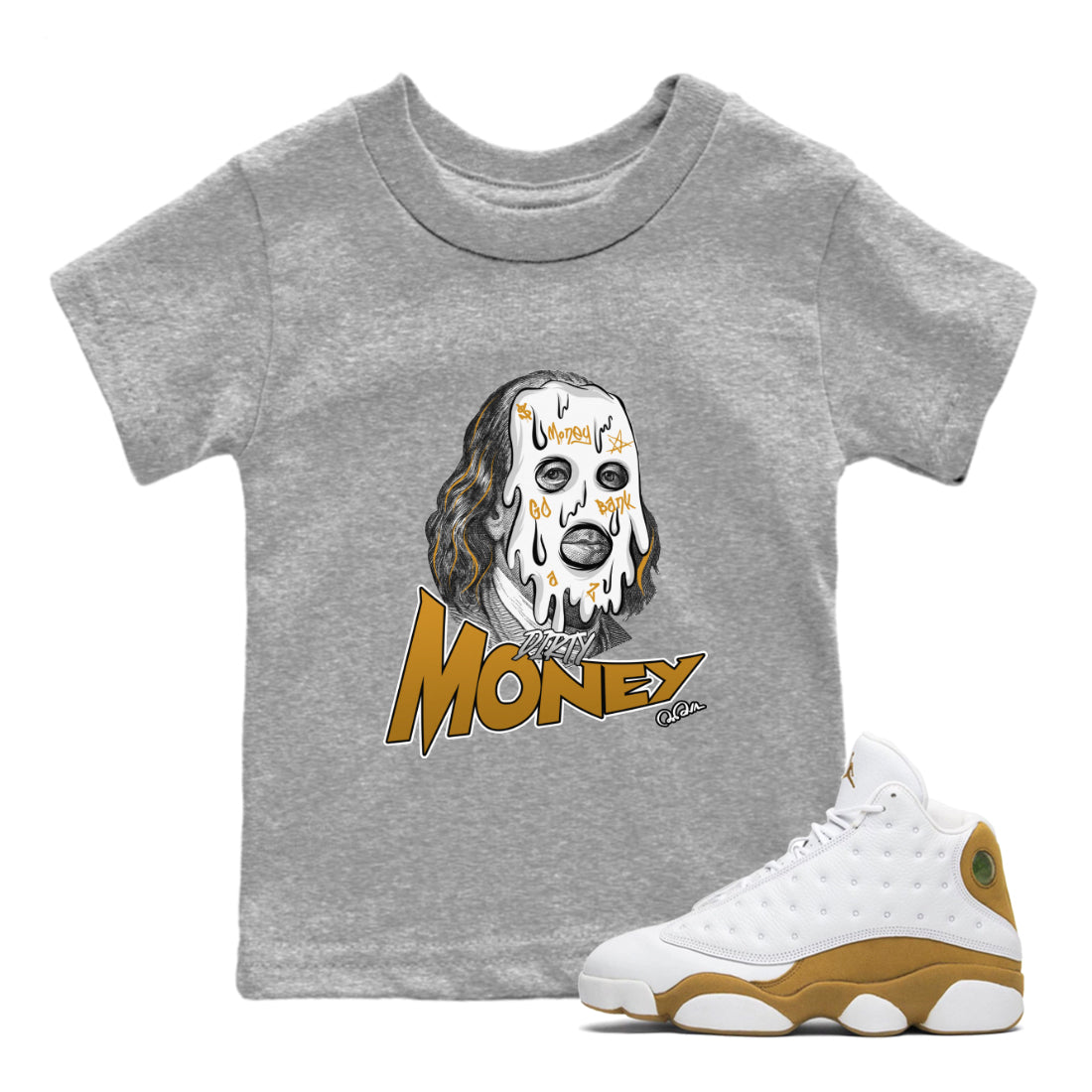 Dirty Money Kids Tops - Air Jordan 13 Wheat
