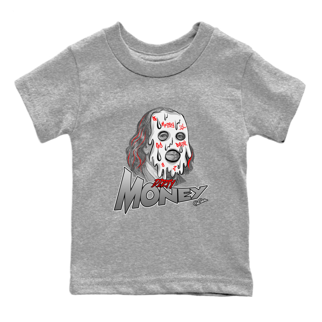 Dirty Money Kids Tops - Air Jordan 13 Wolf Grey