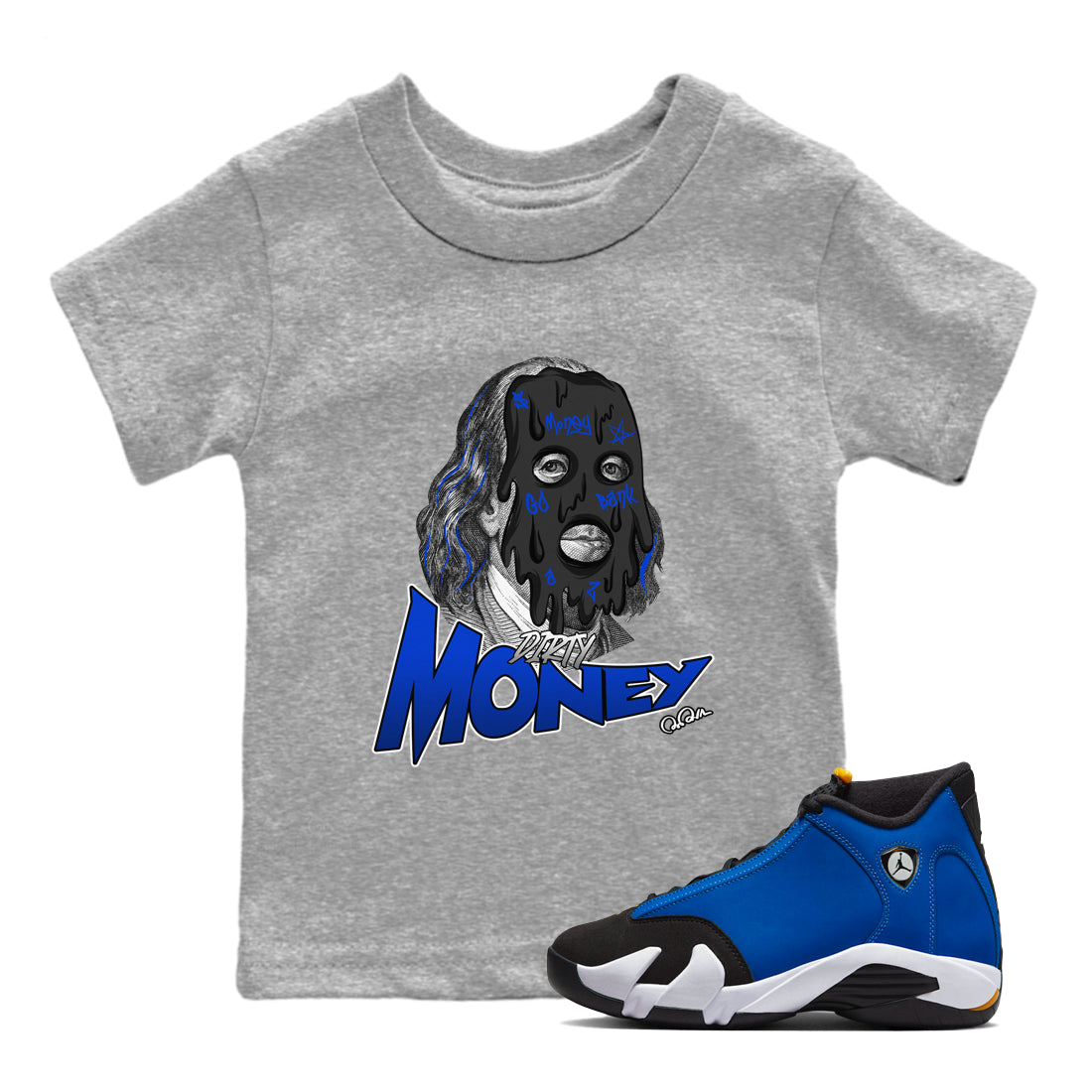 Dirty Money Kids Tops - Air Jordan 14 Laney