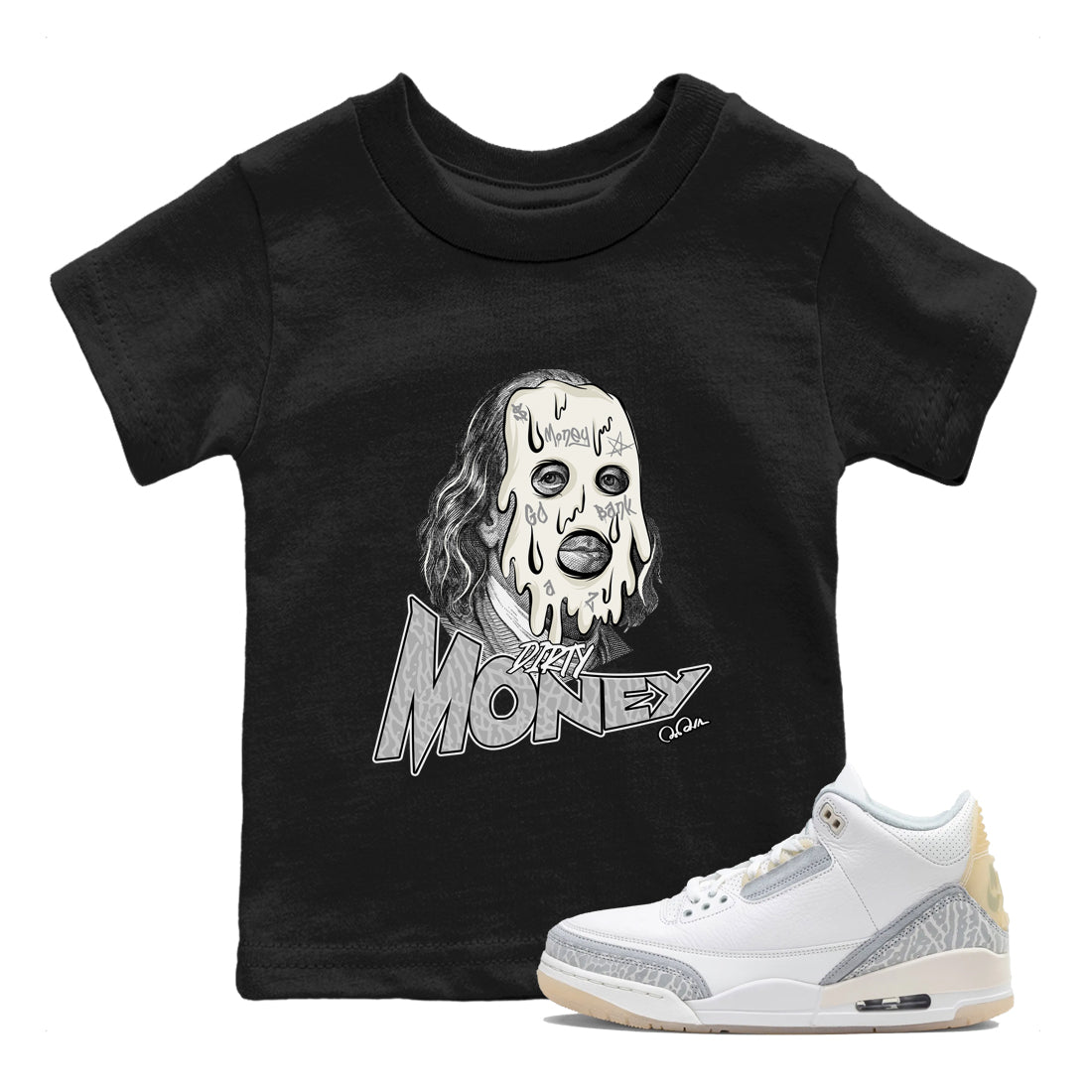 Dirty Money snkmatch Tees Kids - Air Jordan 3 Ivory