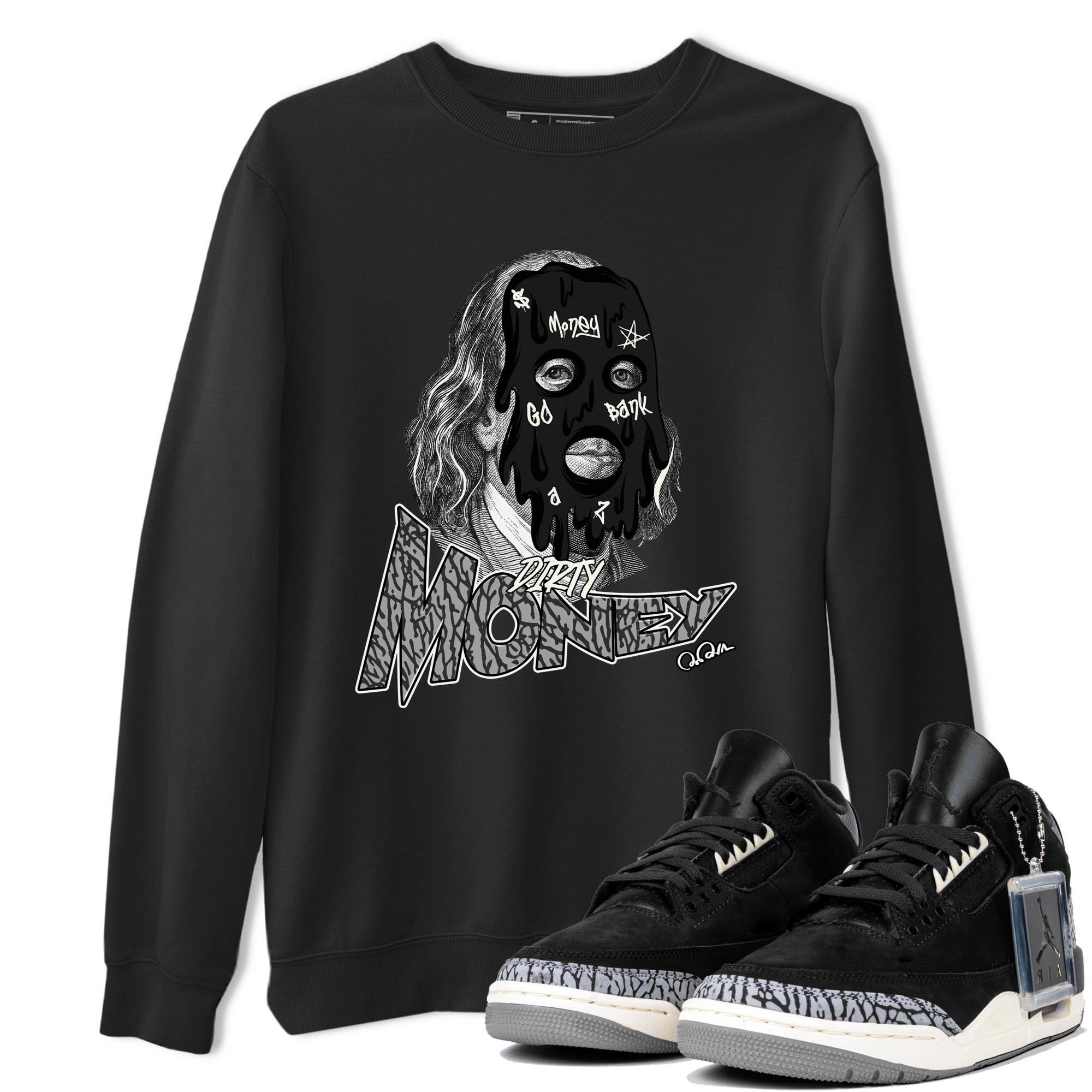 Dirty Money snkmatch Tee - Air Jordan 3 Off Noir