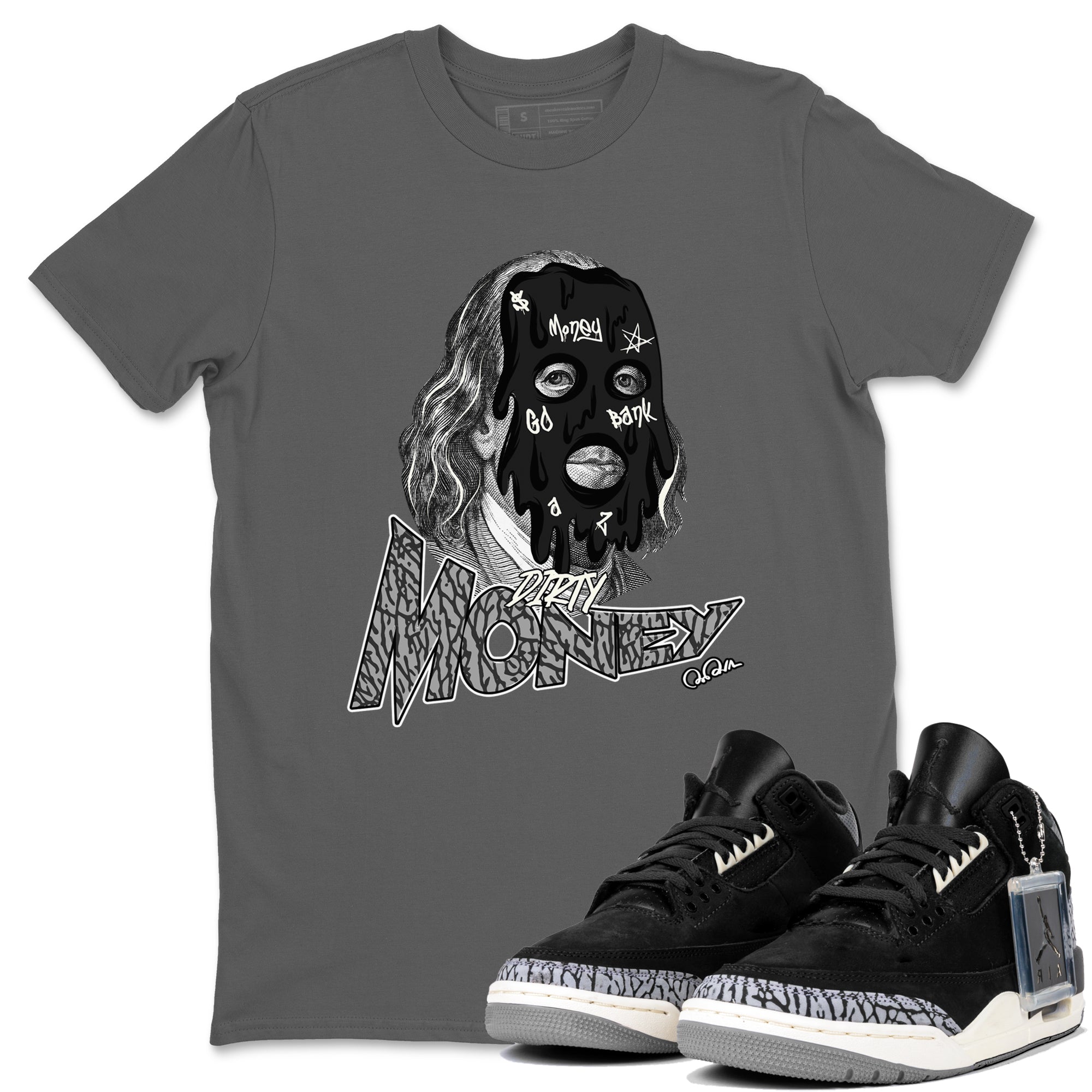 Dirty Money snkmatch Tee - Air Jordan 3 Off Noir
