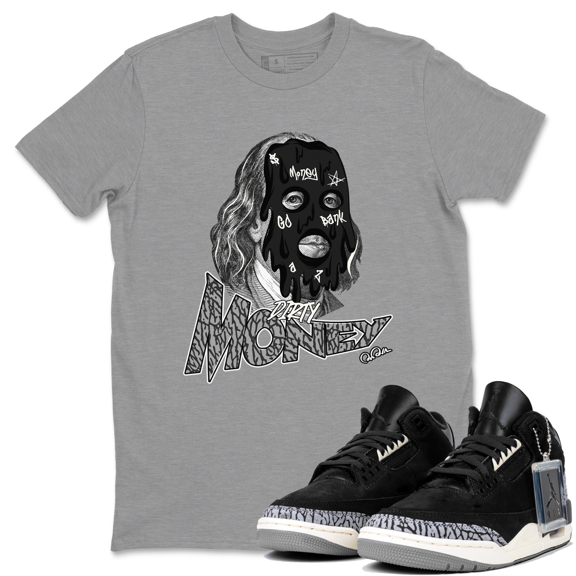 Dirty Money snkmatch Tee - Air Jordan 3 Off Noir