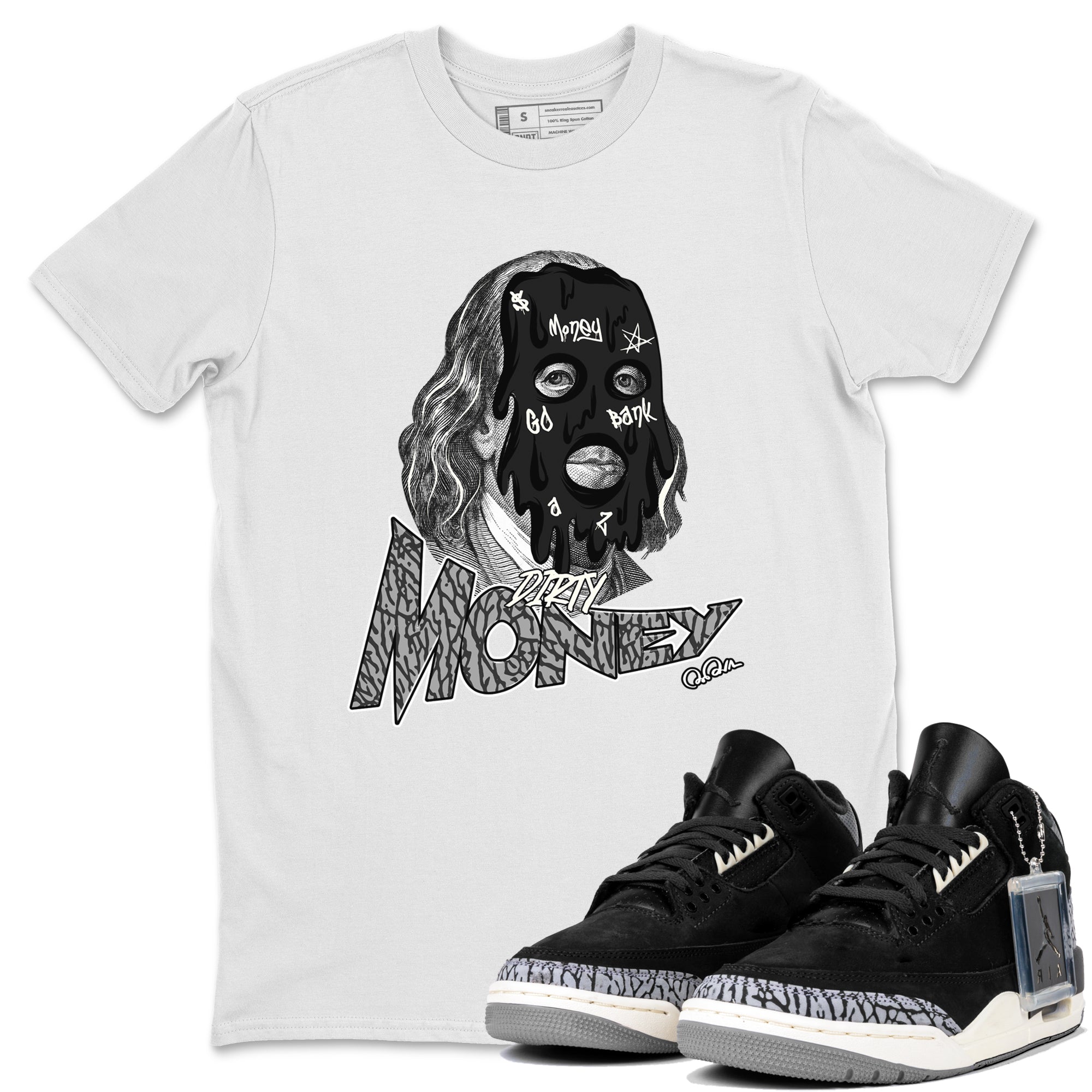 Dirty Money snkmatch Tee - Air Jordan 3 Off Noir